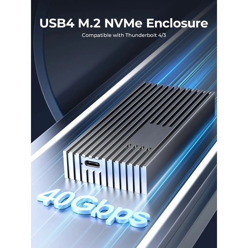 NVMe M.2 SSD Enclosure USB4 40Gbps PCIe3.0x4 20Gbps 10Gbps M.2 External Case Compatible with Thunderbolt 3/4