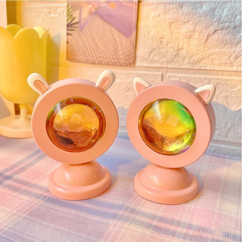 Mini USB Sunset Light Atmosphere Ins Projector Photo LED Rainbow Dawn Table Lighting Room Background Wall Decor RGB Night Lamp