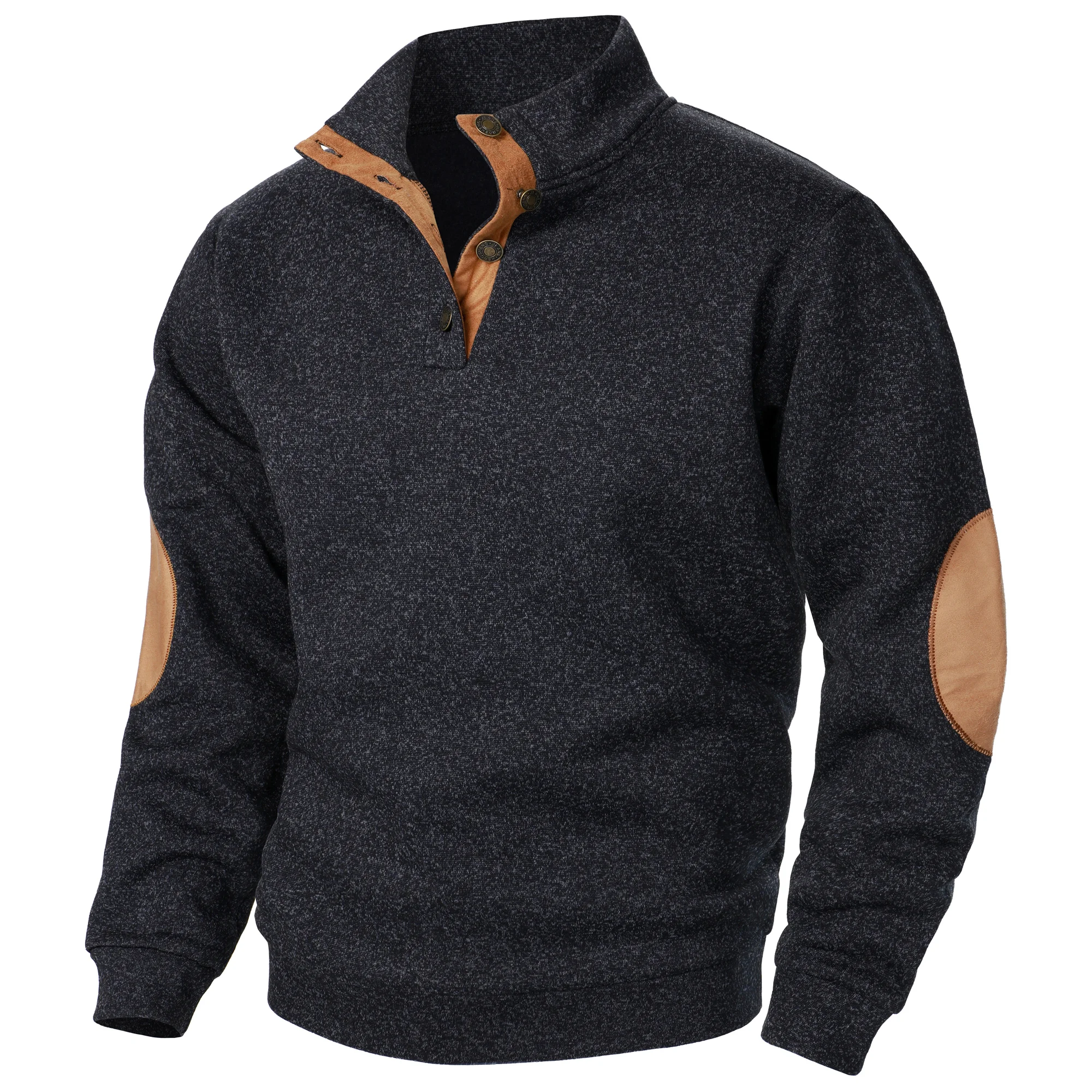 

Autumn and winter men's stand collar long sleeve casual knitted sweater top 2029