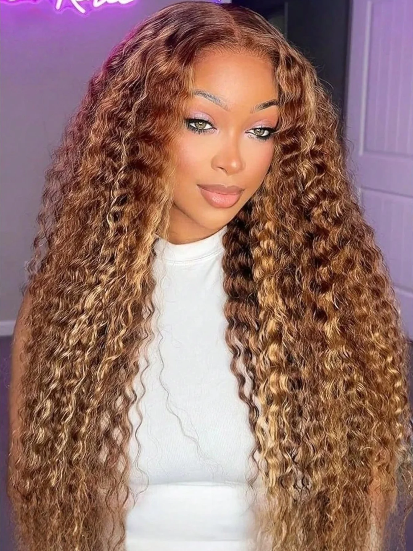 Peluca con malla Frontal ombré de 30 pulgadas, cabello humano ondulado profundo 13x4 HD, pelucas frontales de encaje rubio miel P4/27, peluca de cabello humano rizado