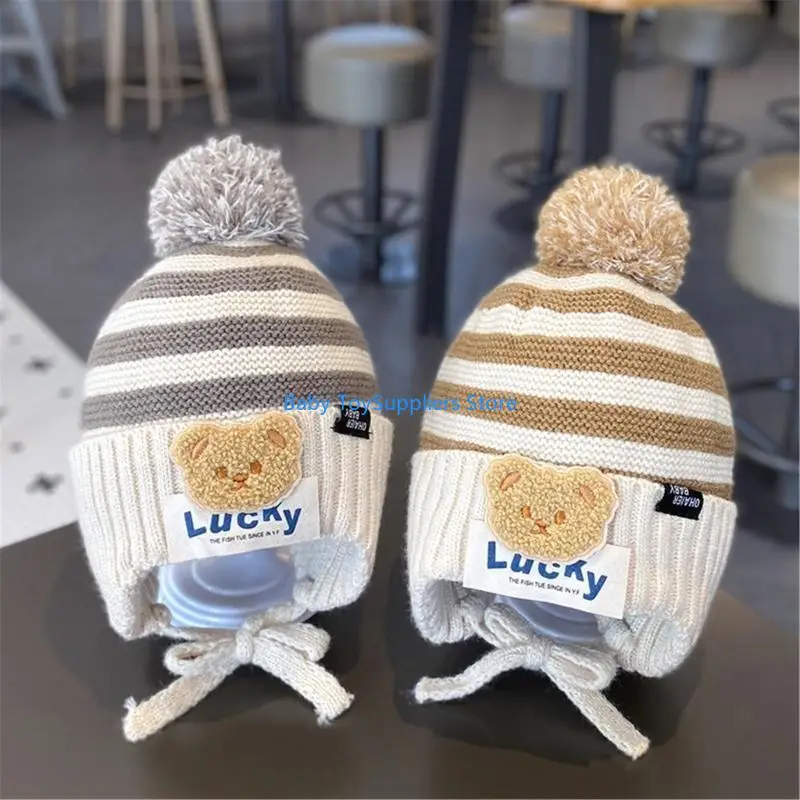 R1WF Cartoon Bear Bear Bearced Hat Children's Childlish Warm Beanie Hats Hats Hats