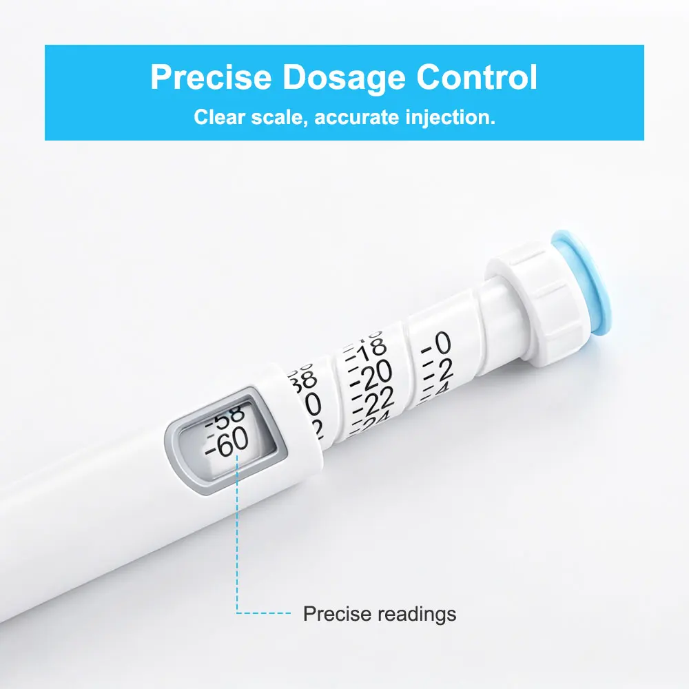 5-20 Pack Disposable Injection Pen 60U Adjustable Insulin Syringe Pen Fitting with 3ml Glass Vial, IMagic Pen Insulin Injection - view 4