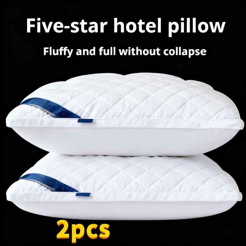 3D Sleep Pillow Set, 2pcs Hotel Style Hypoallergenic Body Pillows, High Bounce Machine Washable for Adults All Seasons