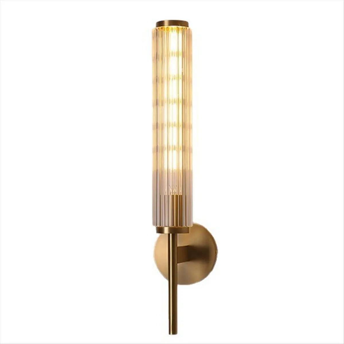 AA19 Modern Clear Glass Wall Light Gold Brass Indoor Foyer Bedroom Lamp E14 Bulb Aisle Bedroom Sconce