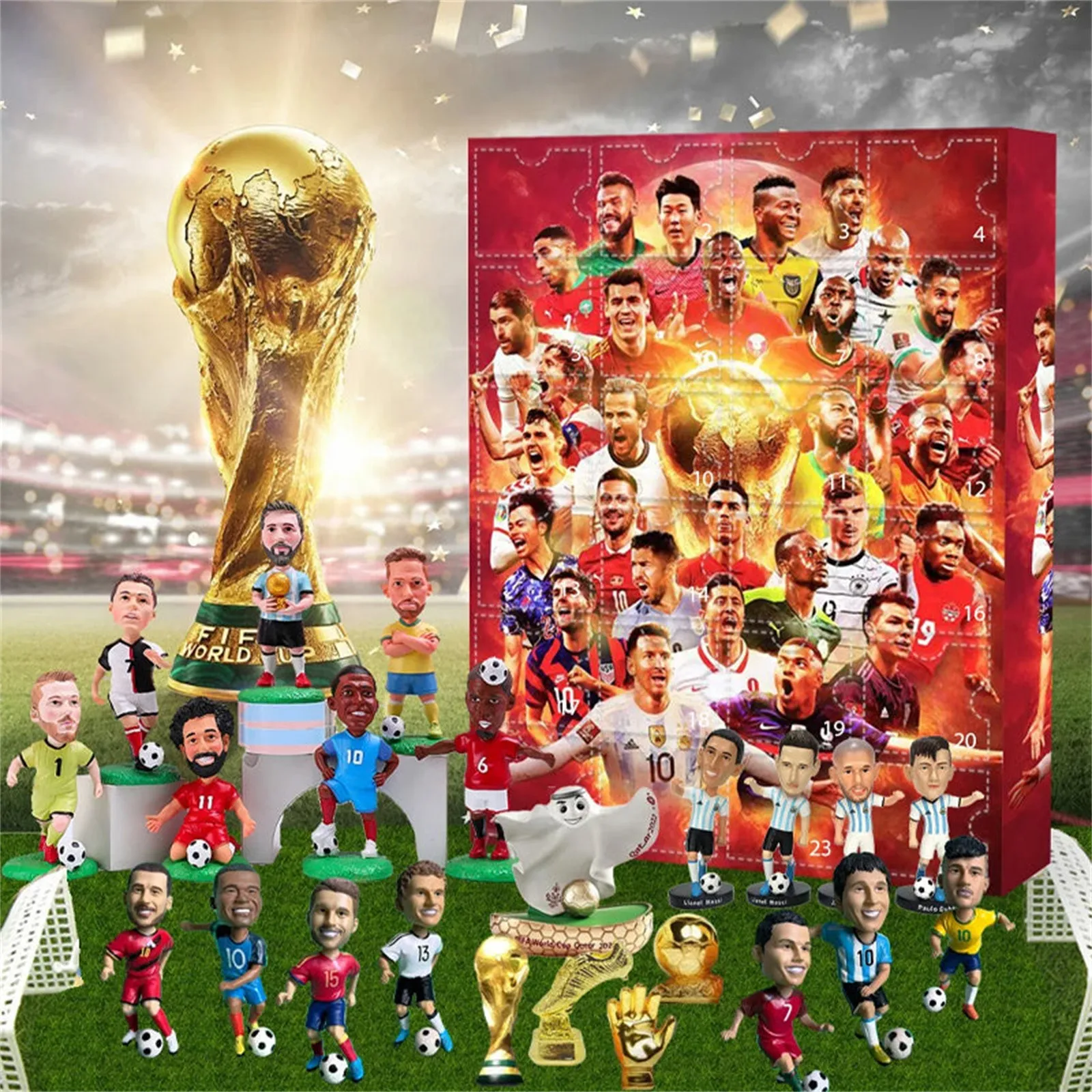 2024 Countdown Advent Calendar Soccer Kit, 24 Days Building Advent Calendars Soccer Party Favors Sports Christmas Supplies