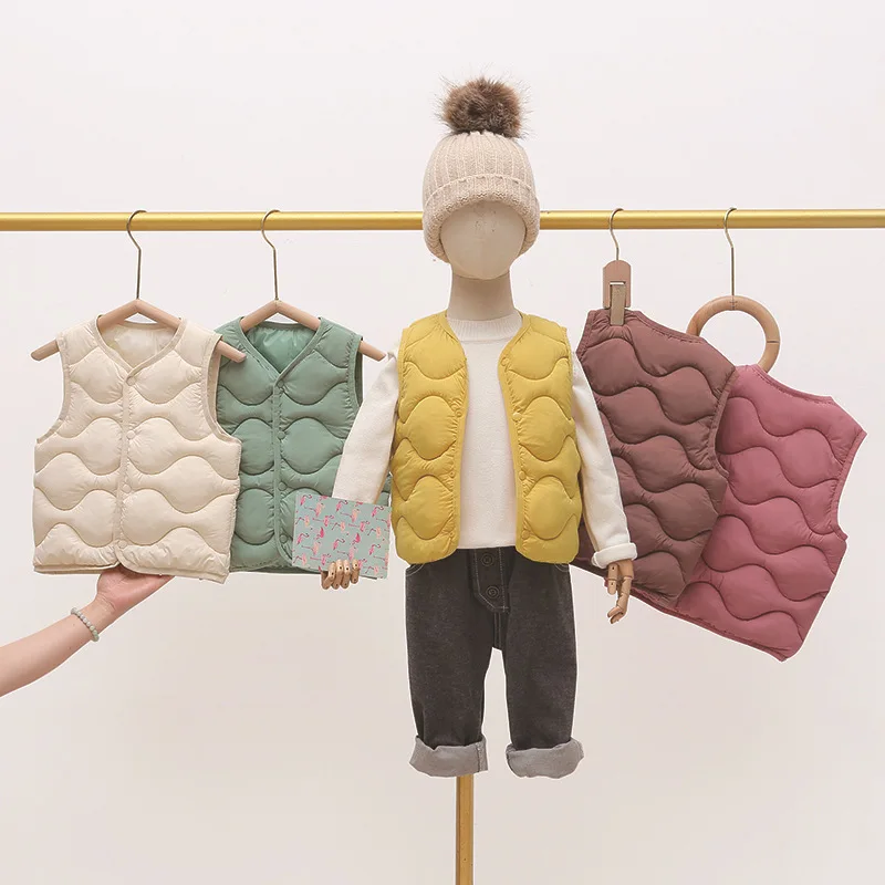 

1pcs Autumn Winter Children Warm Vest Fashion Solid Boys Girls Baby Top Toddler Waistcoat Casual Versatile Kid Clothing 90-140cm