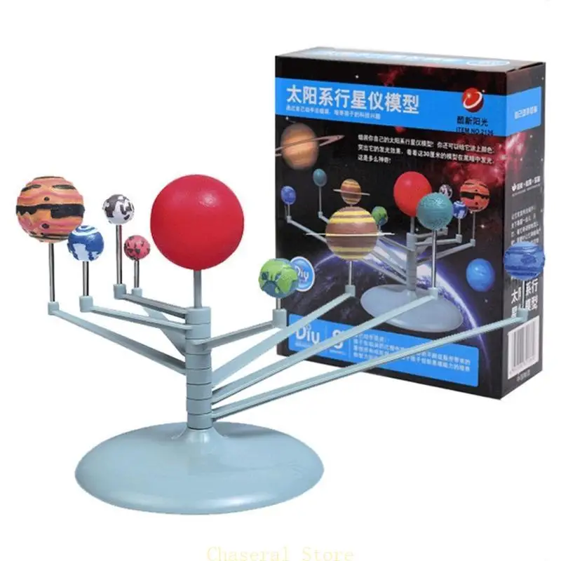 Kids Cartoon Solar Model Solar System Accessories Painting Funny Table Best Gift Planetarium Model Assembling Toy