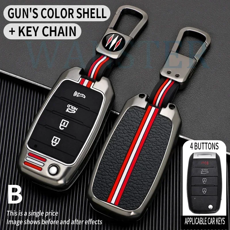2 3 4 Bottons Metal Car Key Cover Fob Case Shell for For Kia KIA K2 K3 K5 Carens Cerato Forte Cadenza