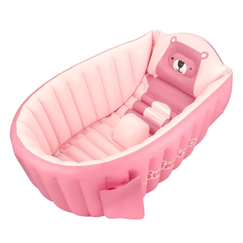 Inflatable Baby Bathtub Mini Swim Pool Infant Bathing Basin Kids Bath Seat Portable Folding Soft Bathtub Swim Accessories