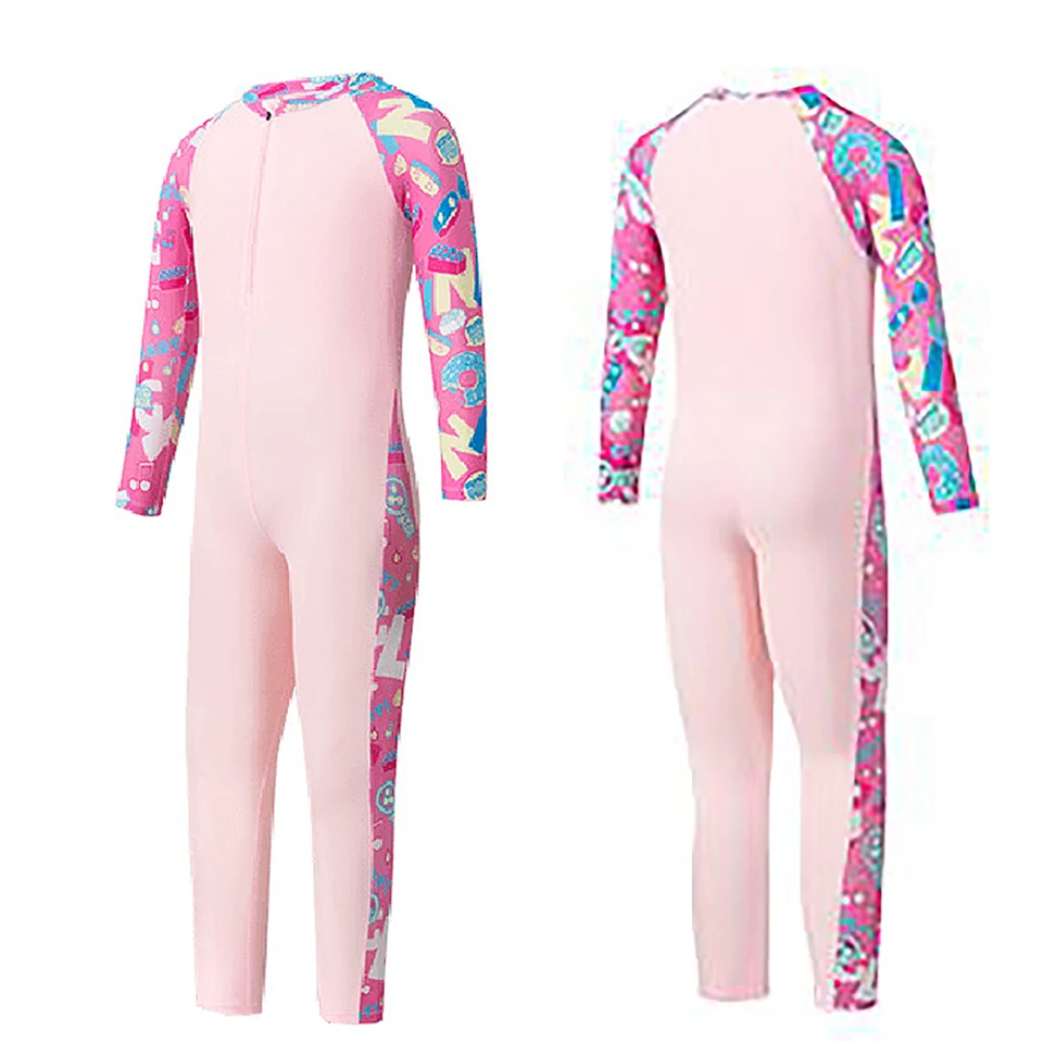 بدلة سباحة للأطفال من Rash Guard للحماية من الشمس وسحاب ثوب سباحة من عمر 4 إلى 14 سنة للفتيات والأولاد بعامل حماية من أشعة الشمس 50+، بدلة سباحة