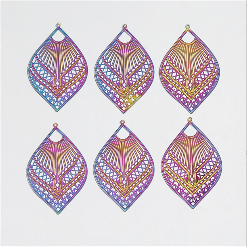 20Pcs/Lot New Creative Stainless Steel Hollow Waterdrop Charms Connectors DIY for Earrings Jewelry Findings Accessories