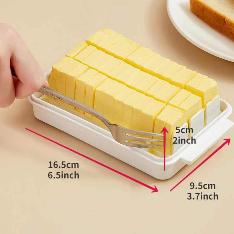 Protable Solid Butter Cutting Storage Box Kitchen Accessories Refrigerator Fresh Keeping Box Breakfast Cheese Fresh-keeping Box