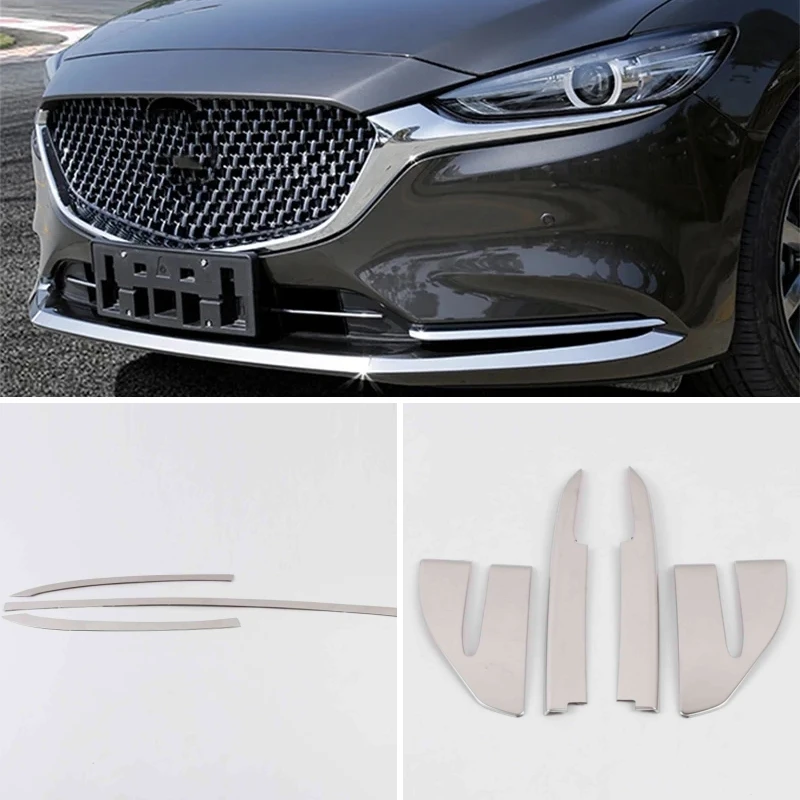 For Mazda 6 Atenza 2020-2023 Front Bottom Bumper Plate Front Lower Bumper Grille Grill Mesh Stripes Exterior Accessories