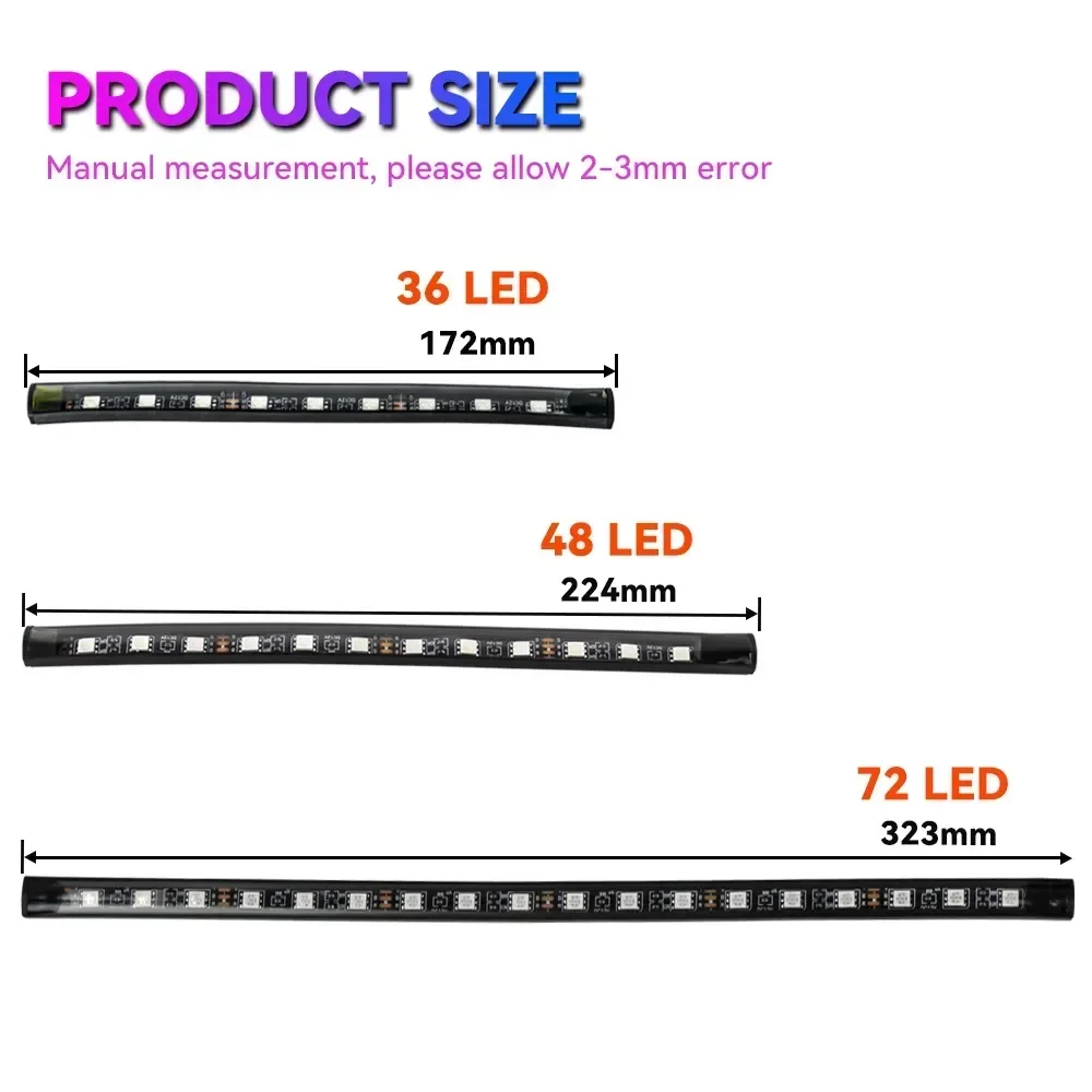 Neon LED RGB Car Underglow Bottom Light Remote/APP Control Flexible Waterproof LED Strip Car Underbody Light Decorative Lamp - view 6