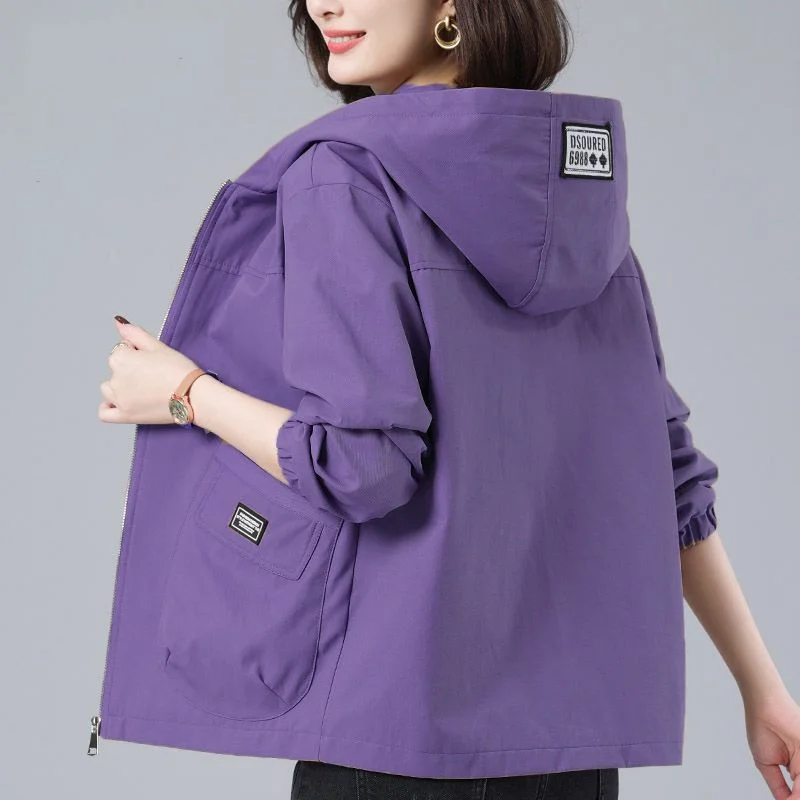 

Middle-Aged Mother With Hooded Jacket Female 2024 Spring And Autumn New 40-Year-Old 50 Casual Western-Style Age-Reducing Jacket