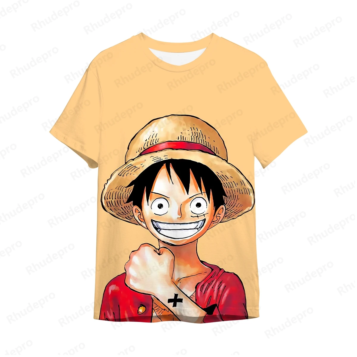 2024 New Japan Anime New One Piece Portgas D Ace 3D Printing Cosplay T-shirt Women's And Children's Street T-shirts Large Top