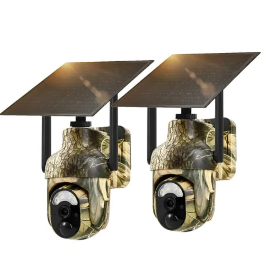 Trail camera for wildlife monitoring, ABS plastic, black, 2K 360 live streaming with 4G LTE, solar-powered, IP65 waterproof, mo