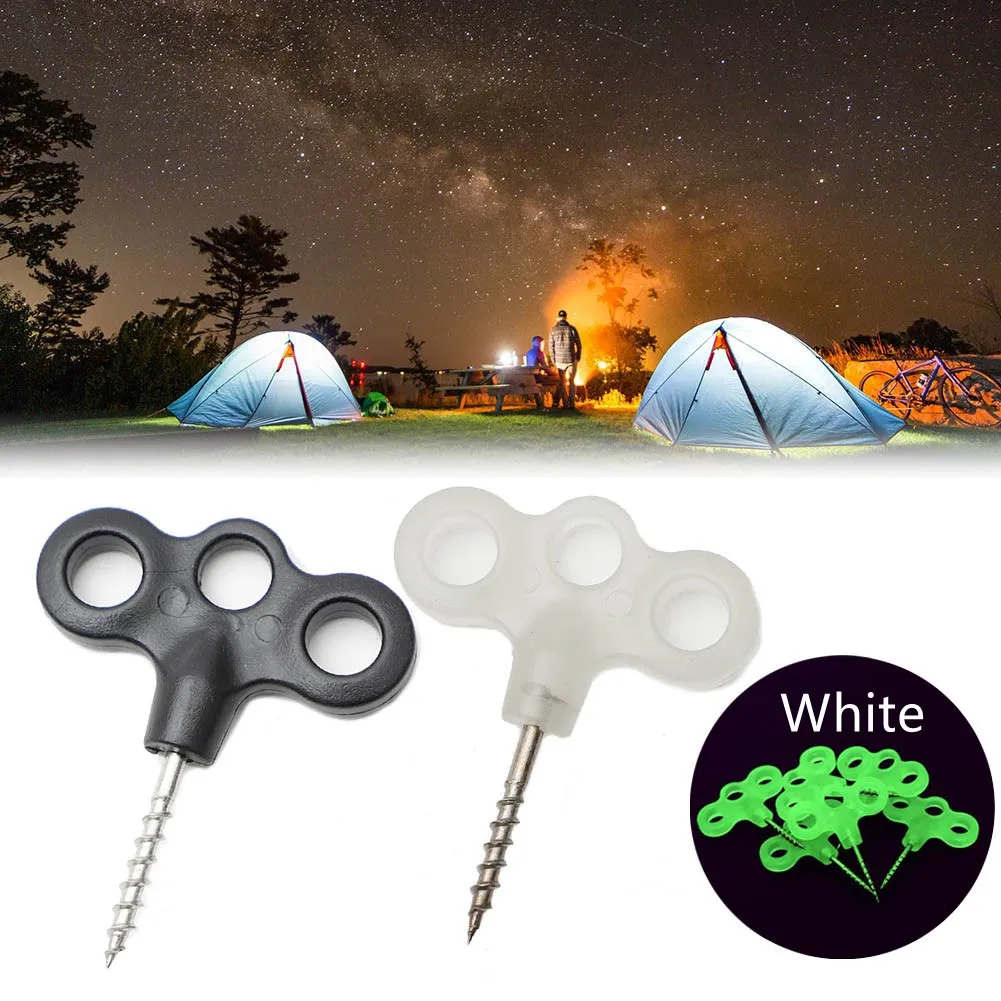 

Tent Screws Camping Luminous Screw Peg Nail Spike Hooks Rope Tree Decking Travel Pegs Travel Outdoor Camping Supplies