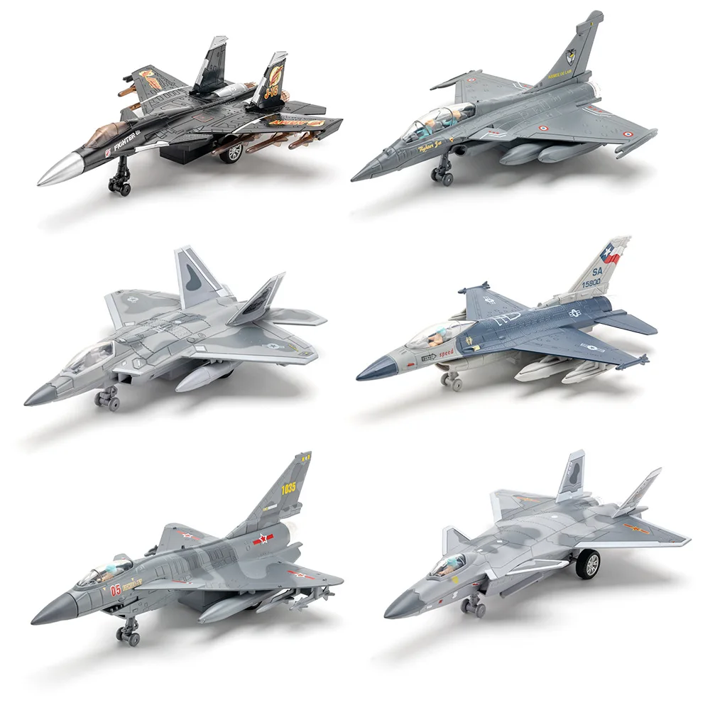 

F16 Fighter Alloy Aircraft Model with Sound Light Series Children's Aircraft Model Toy Birthday Gift Christmas