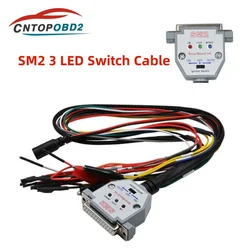 SM2 Pro Cabo de bancada com 3 luzes LED Switch, Boot para SM2 PRO, J2534, VCI, leitura e gravação, ECU, BATT, VCC, KLINE, CAN-L, CAN-H