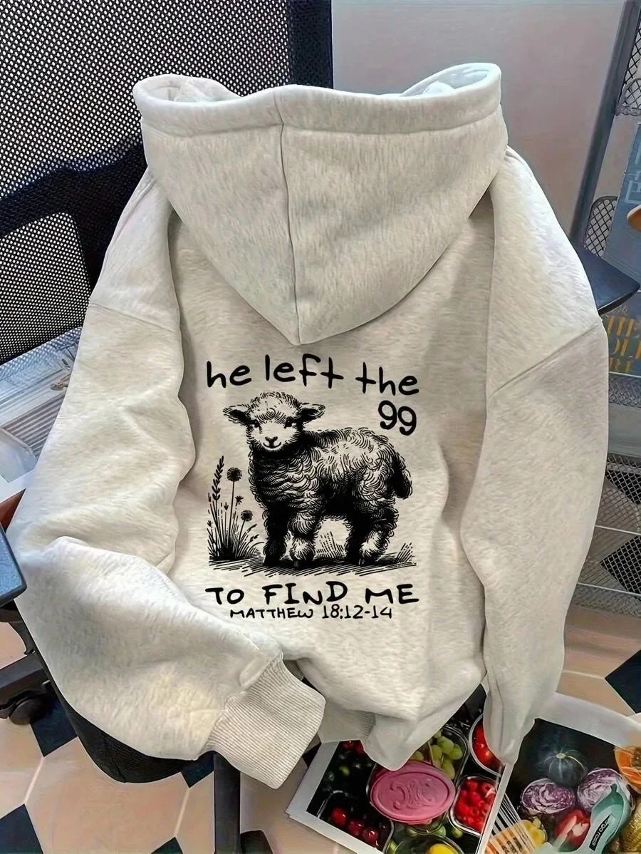 

Faith - based Pure Cotton Hoodie Showcasing a Symbolic Sheep Design - A Stylish Pick for Spiritual Fashion Enthusiasts