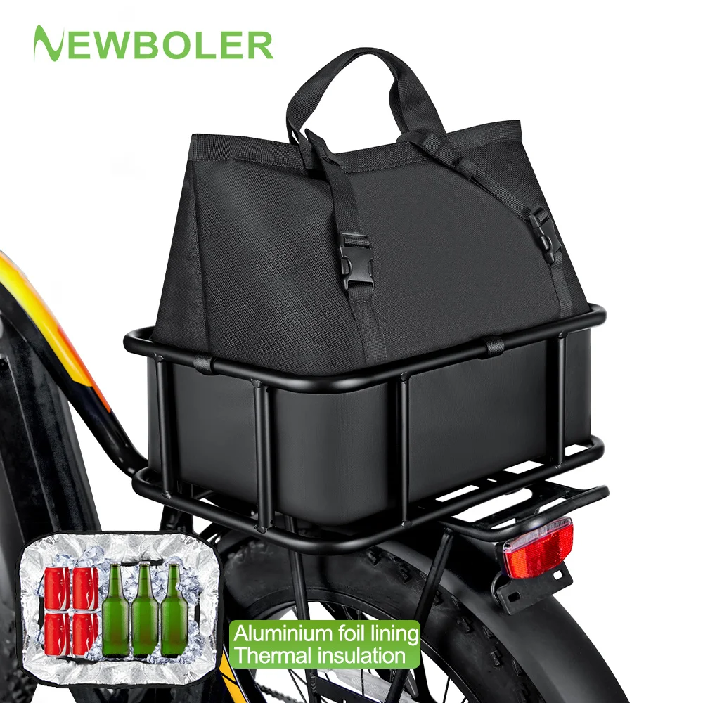 Panier arrière pour vélo avec grand porte-bagages arrière, panier de vélo robuste en métal, fixation parfaite pour vélo électrique