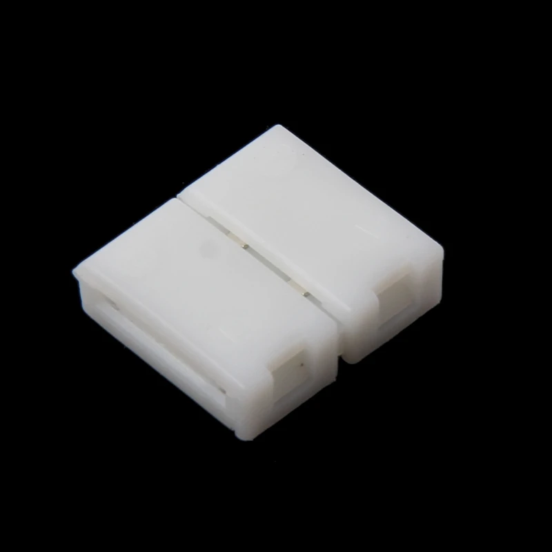 Connettore accoppiatore a clip senza saldatura 2 pin 10mm per trasporto gocce strisce LED monocolore 5050