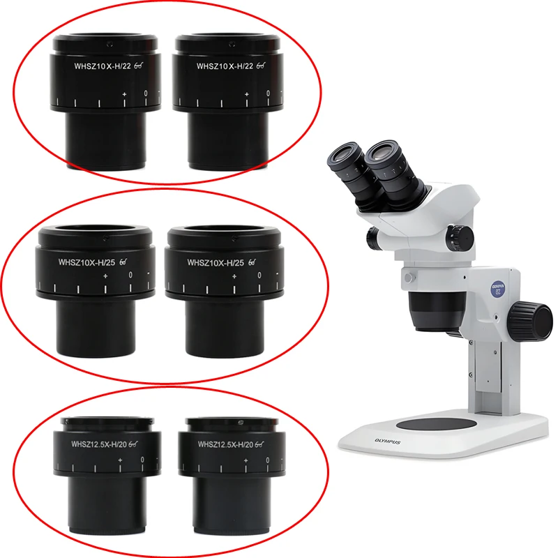 10X 12.5X WHSZ10X Wide Field Glass Eyepiece Lens Eye Lens for OLYMPUS Trinocular Microscope SZ51 SZ61 SZX7 SZX10 SZX16 SZ Series