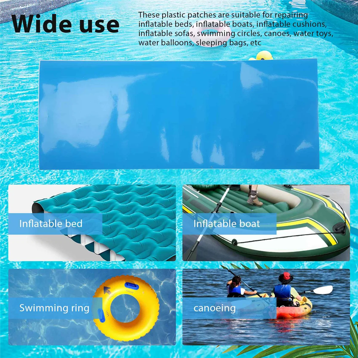 CHCH Self-Adhesive Repair Patches for Swimming Pools,Pool Repair Kit, Self-Adhesive Underwater Repair Pool Patches 10Pcs