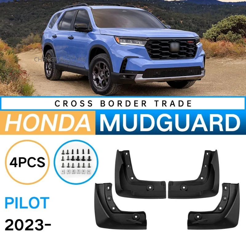 Auto Exterior Parts Car Mud Flaps Mudguard Splash Guards Black ABS 4Piece Set for Honda Pilot 2023-2024 Fender Protector Perfect