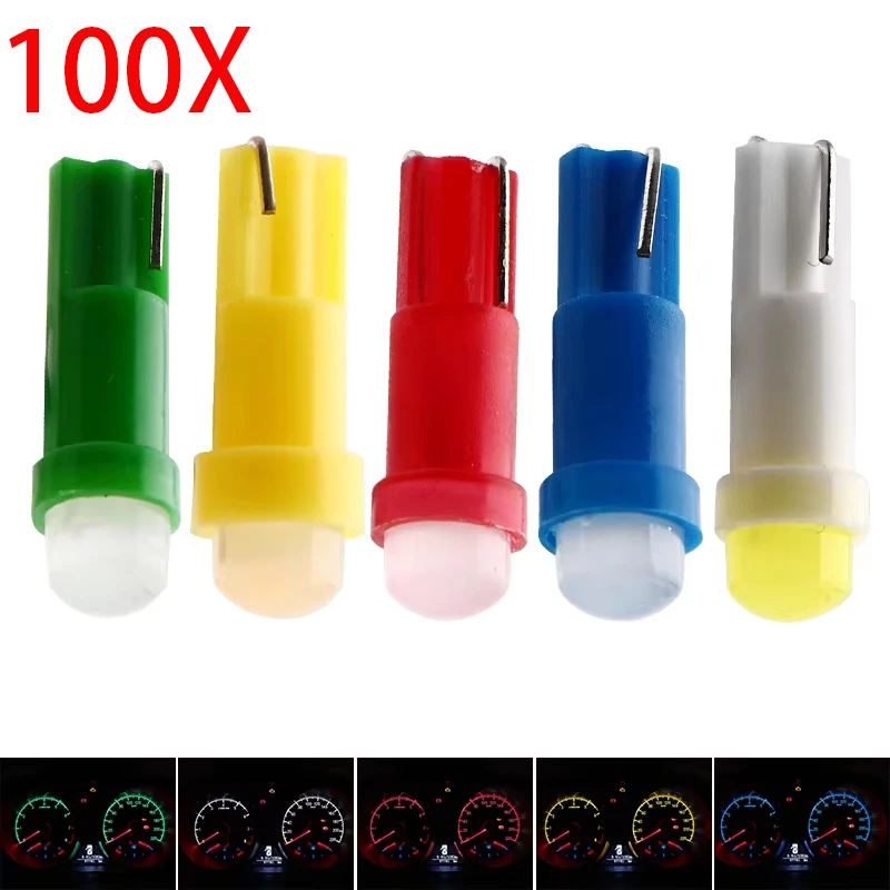 

Wholesale! 100X T5 F10 LED Car Dashboard Warning Indicator Lights Instrument Cluster Guage Bulbs White Blue Red Yellow Green