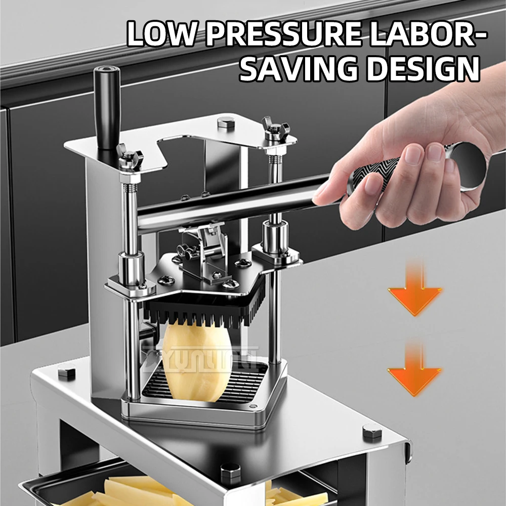 Kommerzielle manuelle Gemüseschneidemaschine, Kartoffelschneider aus Edelstahl, französischer gebratener Prozessor