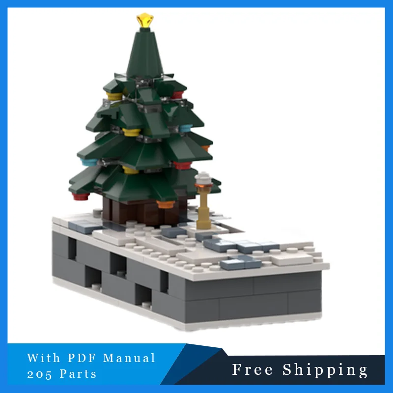 205 STKS MOC Creatieve Bouwsteen Model Kerstboom Technologie Modulaire Kinderen Puzzel Speelgoed Onderwijs Set Verjaardagscadeau 2025