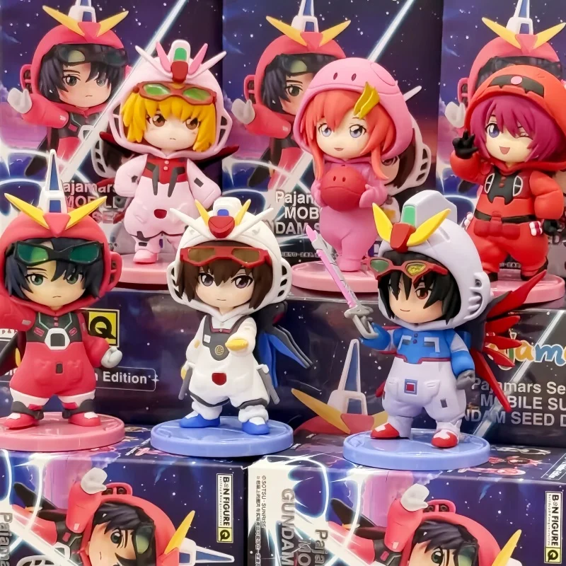 

New Genuine Bandai Gundam Seed Destiny Pajama Doll Costume Series Gundam Blind Box Figurine Anime Peripheral Model Decor