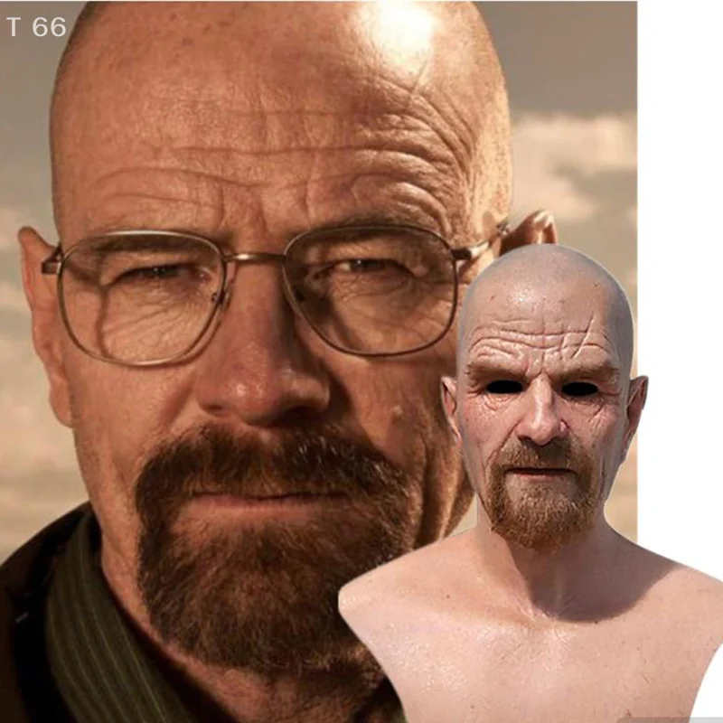 하이젠베르크 교수 라텍스 마스크 성인 할로윈 코스프레 파티 가면극 소품 대머리 사실적인 대머리 노인 마스크