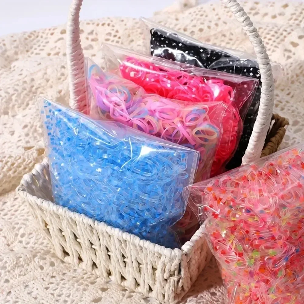 1000pcs Colorful Elastic Hair Bands for Girl Babe Scrunchie Rubber Band Ponytail Holder Kids Hair Accessories Baby Hair Ties