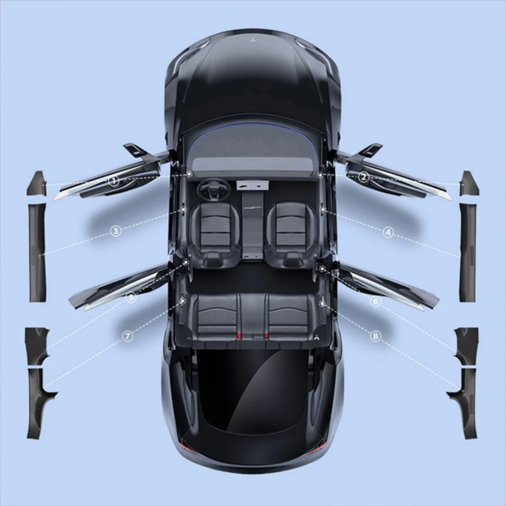 For Tesla Model 3 2024-2026 Highland Accessories Edition A & B Pillar Protection Board Front & Rear Threshold Guard Anti-Scratch