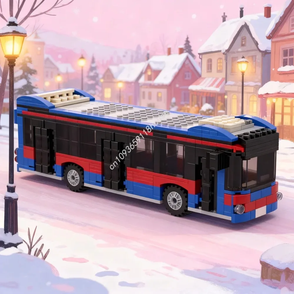 

646 шт. MOC городской автобус, модель строительных блоков, строительные DIY рождественские подарки, креативная сборка, идея, игрушки, детский образовательный кирпич