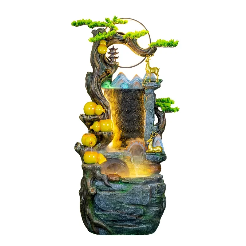 Rockery flowing water fountain circulating water humidifier lucky feng shui wheel floor ornament