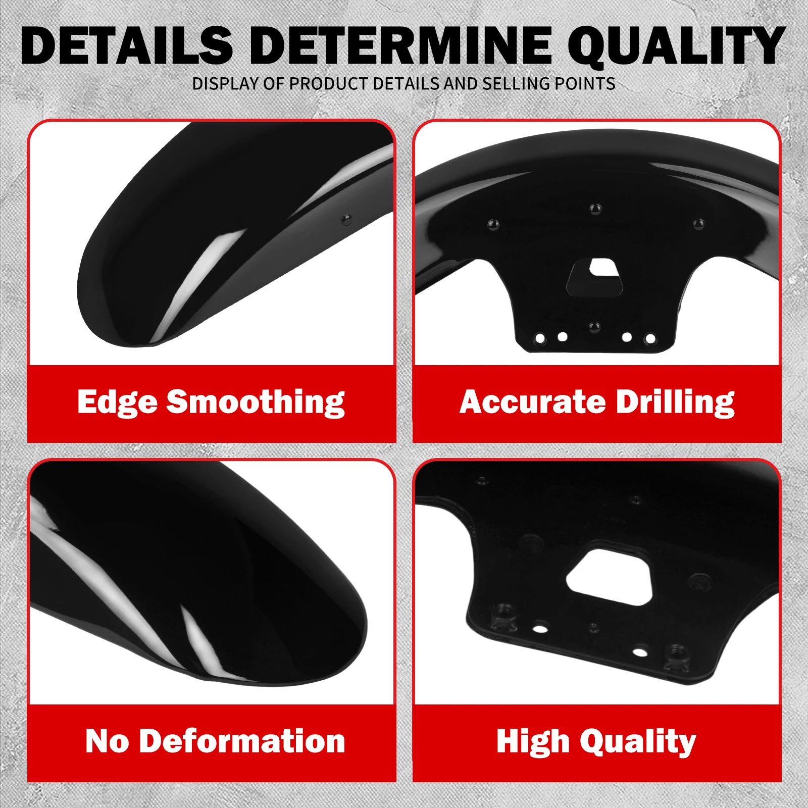 MACTIONS Motorcycle 19" Front Fender Mudguard Cover Iron Wrap Wheels For Harley Touring Road King Electra Street Glide 2014-2023 5