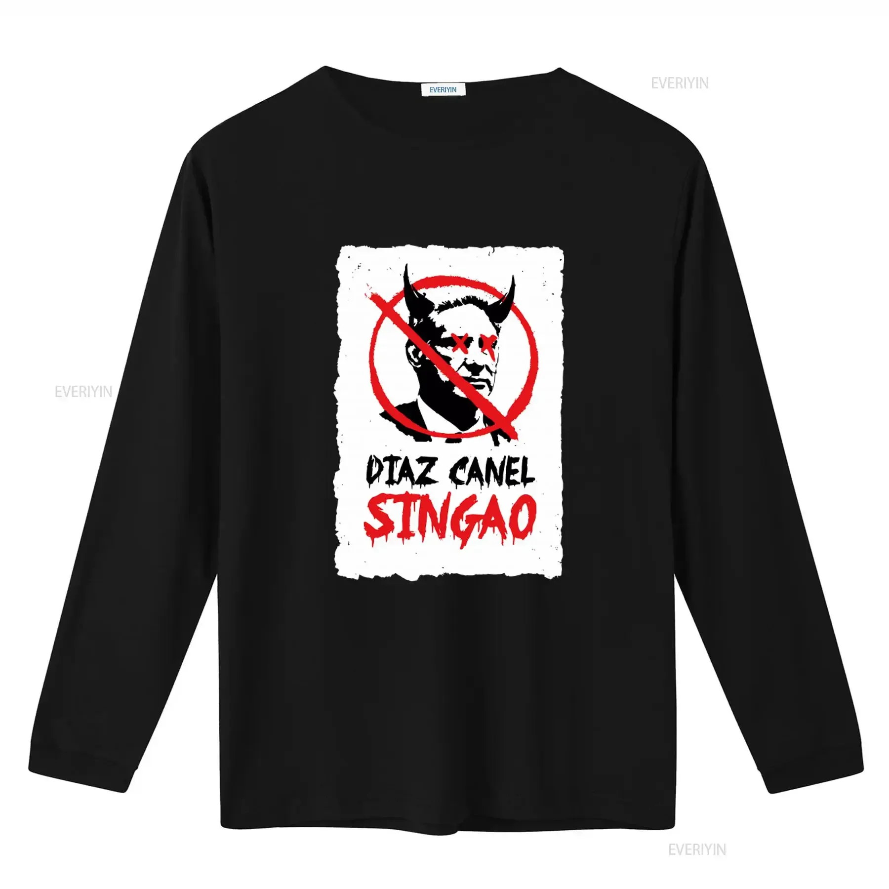 Diaz Canel Singao Print T Shirt Bold Statement Design for Patriotic Style vintage Washed designer clothes fashion graphic