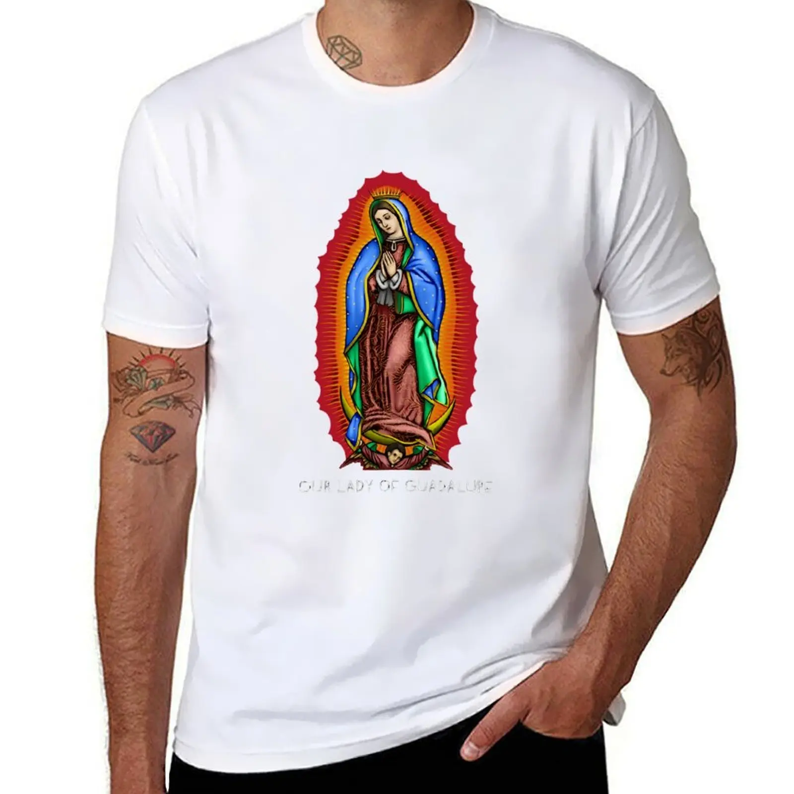 

Our Lady of Guadalupe for dark background T-Shirt funny t shirts cotton t shirt man casual T-Shirt