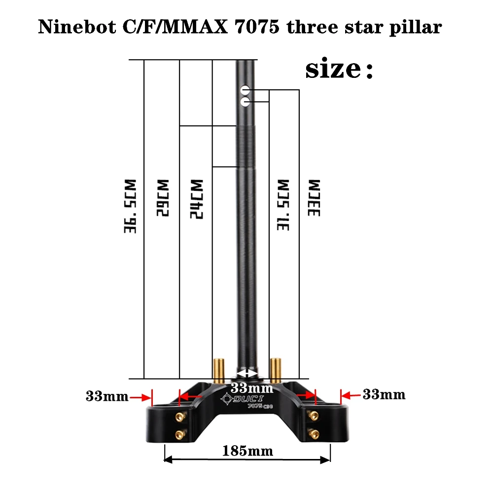 Colonne de direction avant en aluminium CNC 7075, noyau 31/33, solide, pour scooter, Ninebot E80/N70C/M85C/C90/F90, modifier