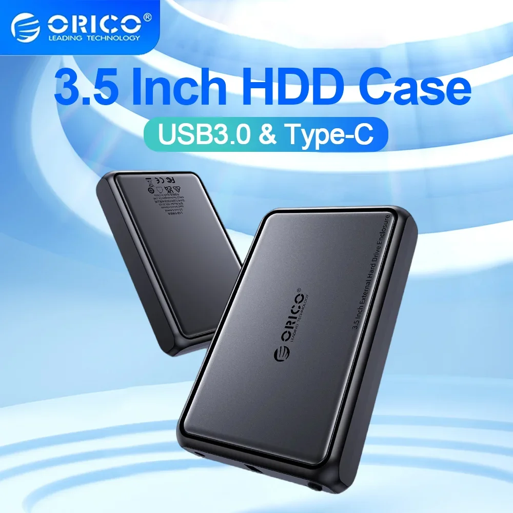 

ORICO 2.5/3.5" Type-C Hard Drive Enclosure 5Gbps SATA to USB3.0 USB C External Hard Drive Enclosure for SSD HDD PC Laptop