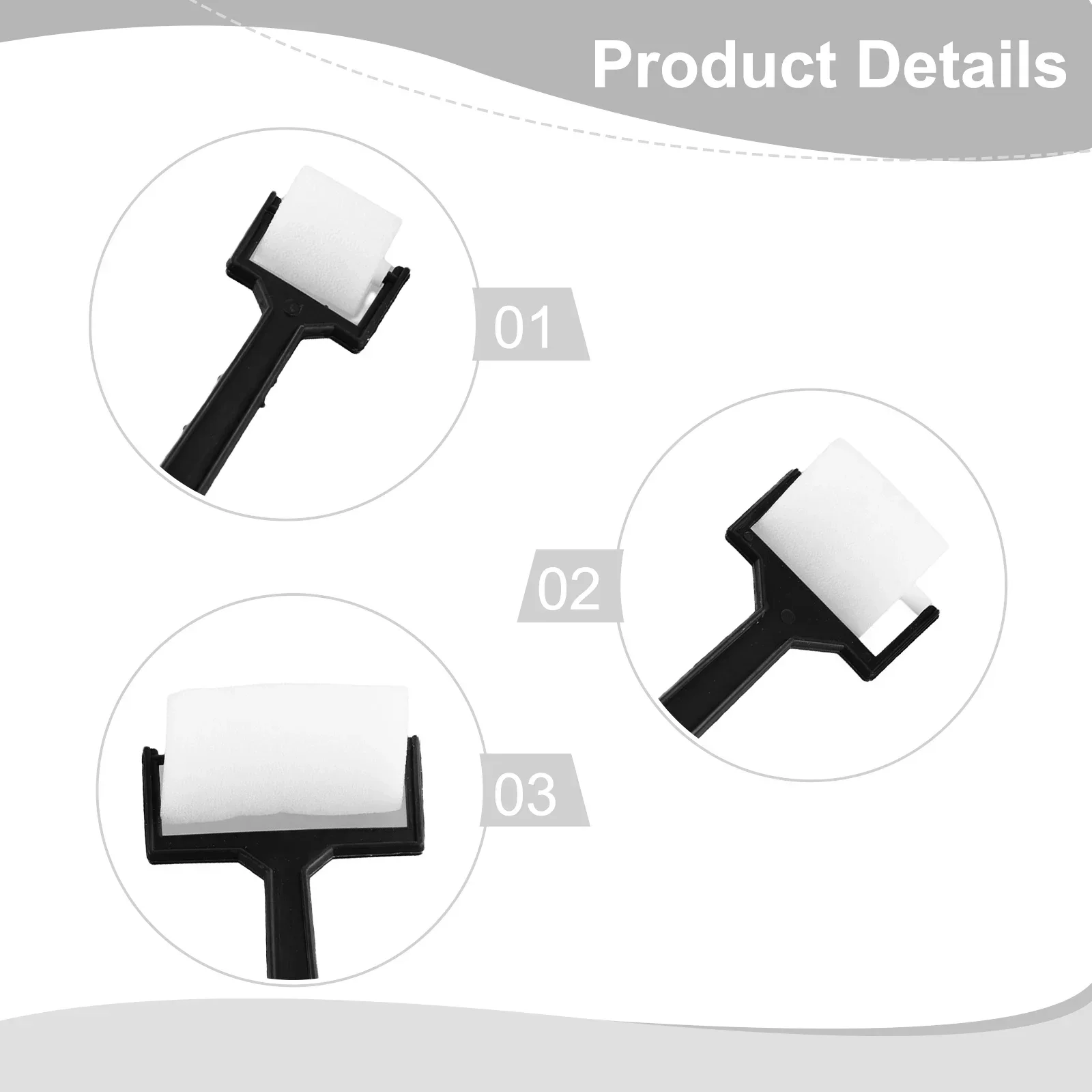 Bastelwerkzeug, weißer Schwammbürste, Schaumstoff-Rollenbürsten-Set, perfekt für Zeichen- und Hobbyprojekte von Kindern, 3er-Pack