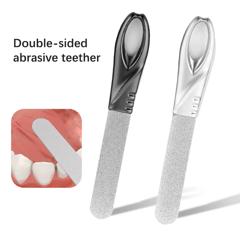 1PCS Double-Sided Nail File Nail Polishing Tool Stainless Steel Teeth File Tooth Grinding Tools Dental Correction Tools