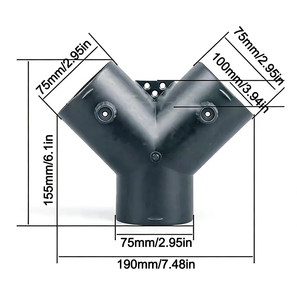 

Y Branch/T Piece Heater Connector with Valve Closable Ducting Branch Splitter Universal for Eberspacher/Webasto/Propex Heater