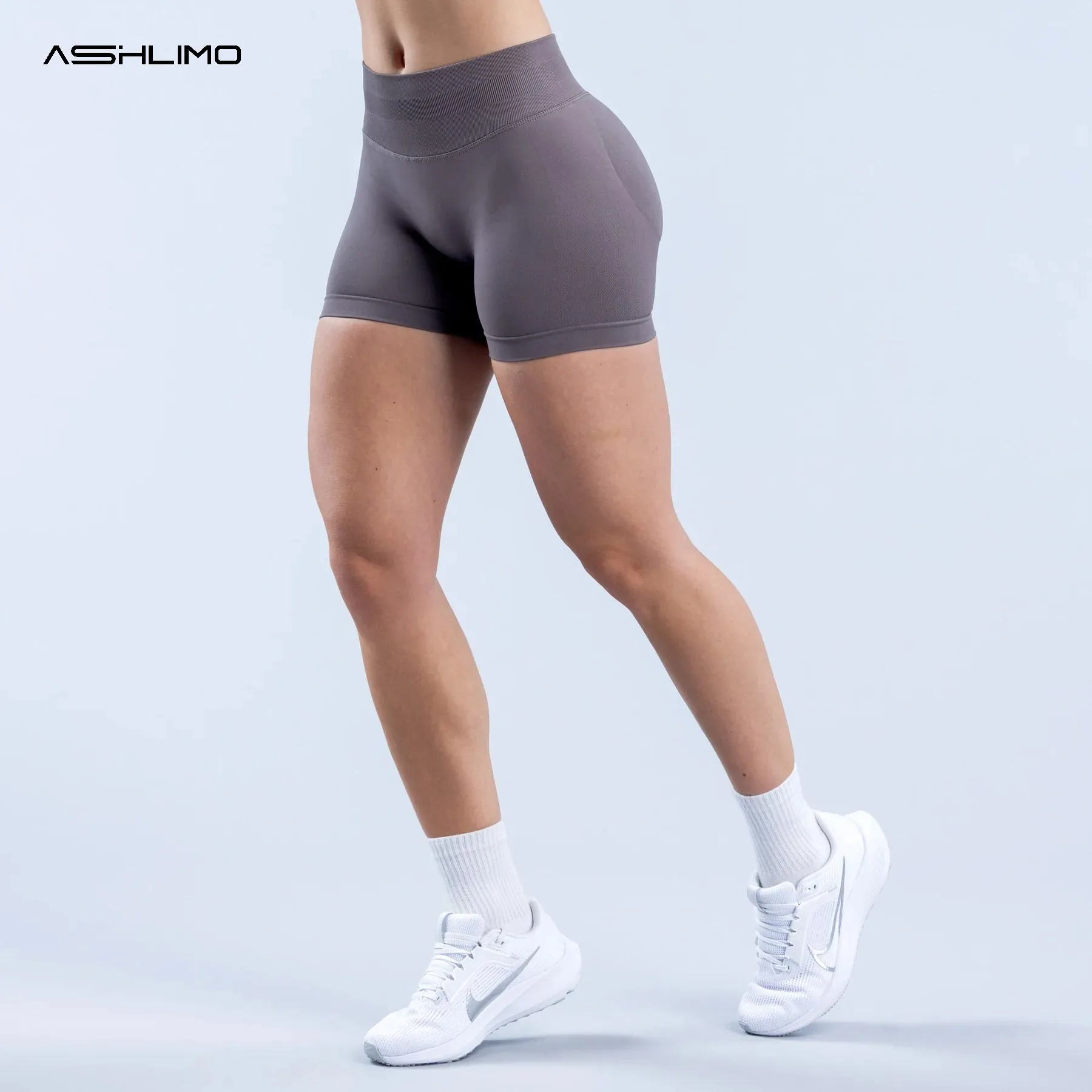 

ASHLIMO Impact Shorts Low Ribbed Band Gym Shorts Women Workout Clothes Scrunch Bum Seamless Shorts Yoga Biker Sports Shorts