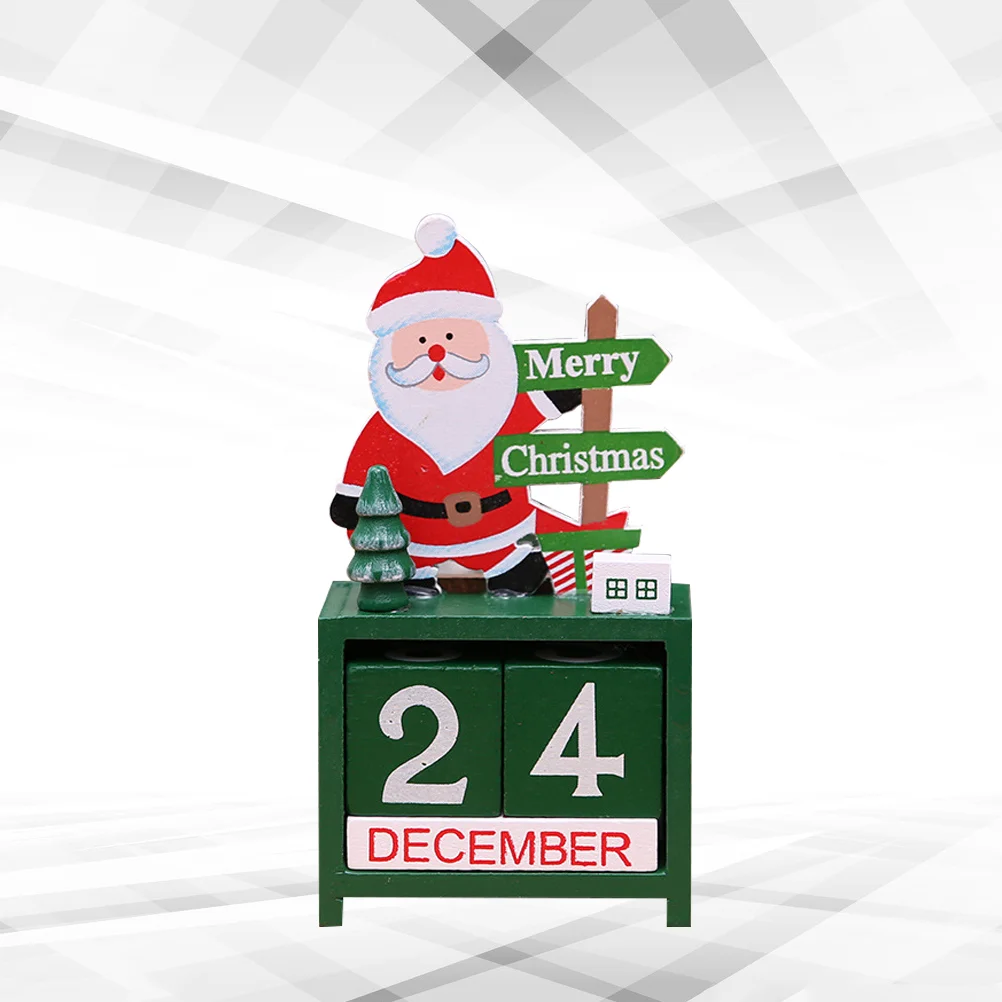 Desk Decoration Calendars Never Ending Blocks Santa Manual Perpetual Desktop Green