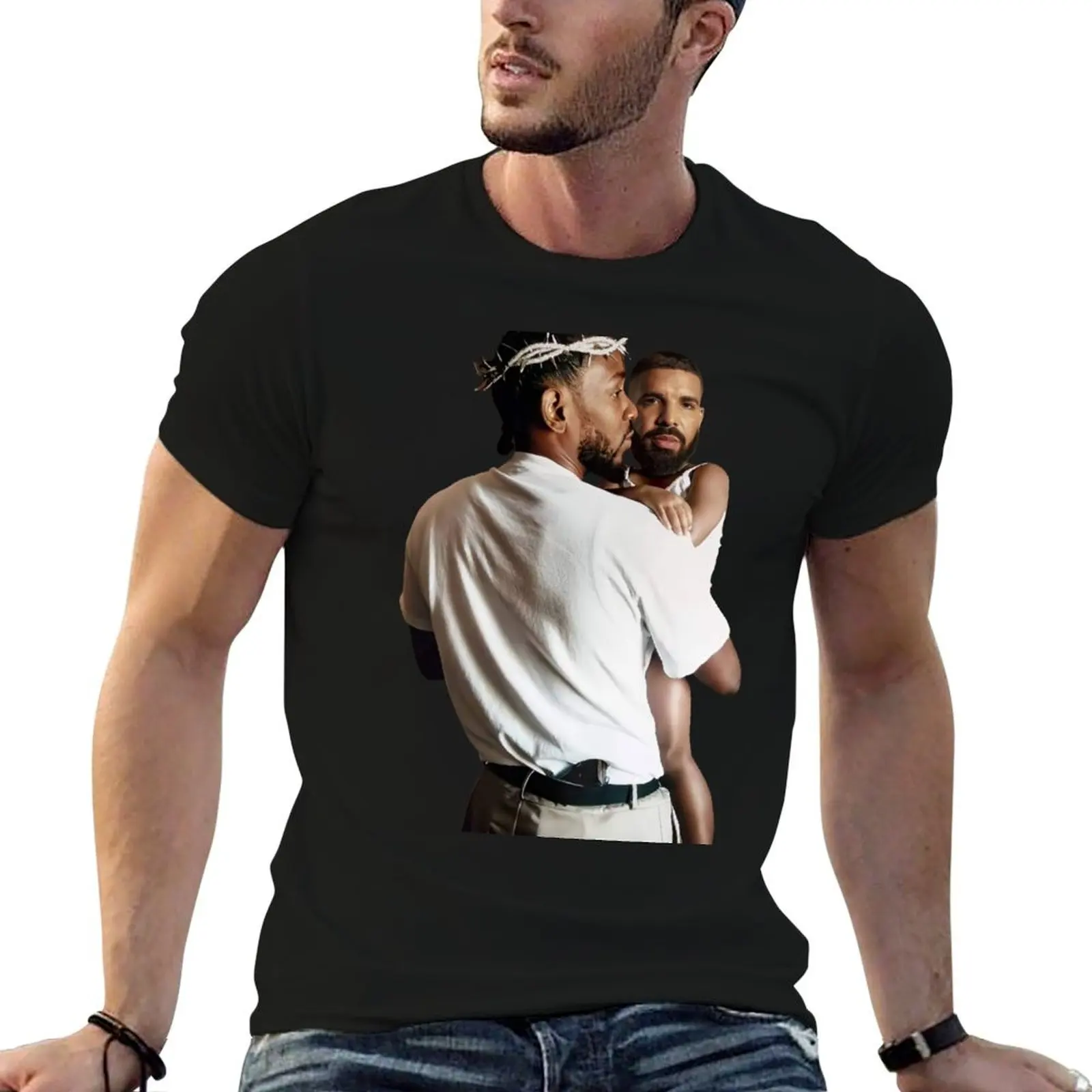 Kendrick Lamar Holding Baby Drake T-Shirt boys whites mens funny t shirts
